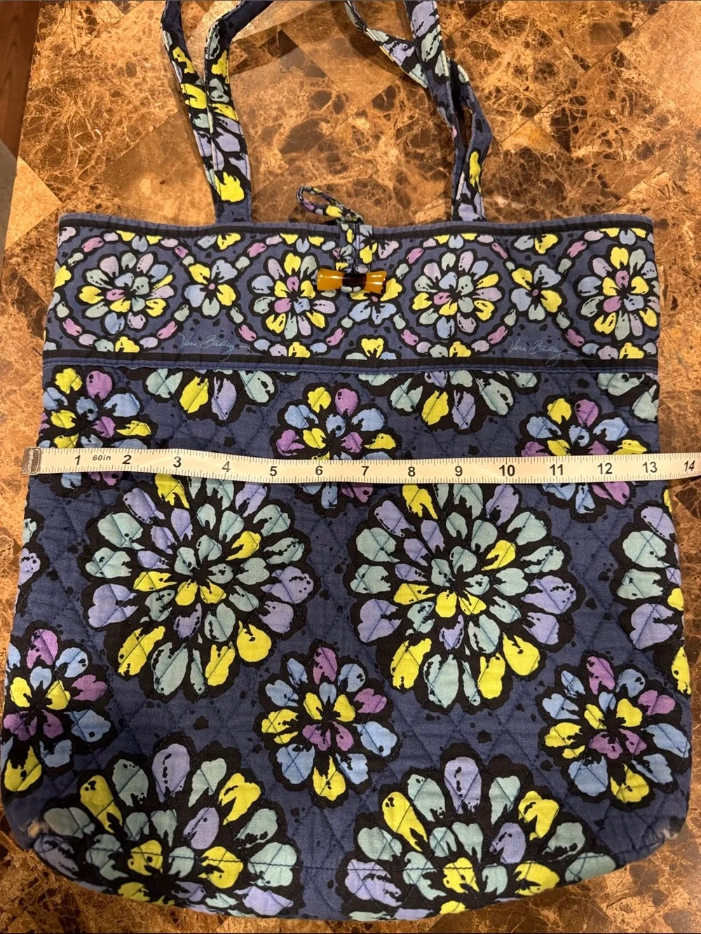Vera Bradley Indigo Pop Blue Flower (retired) Tote Bag